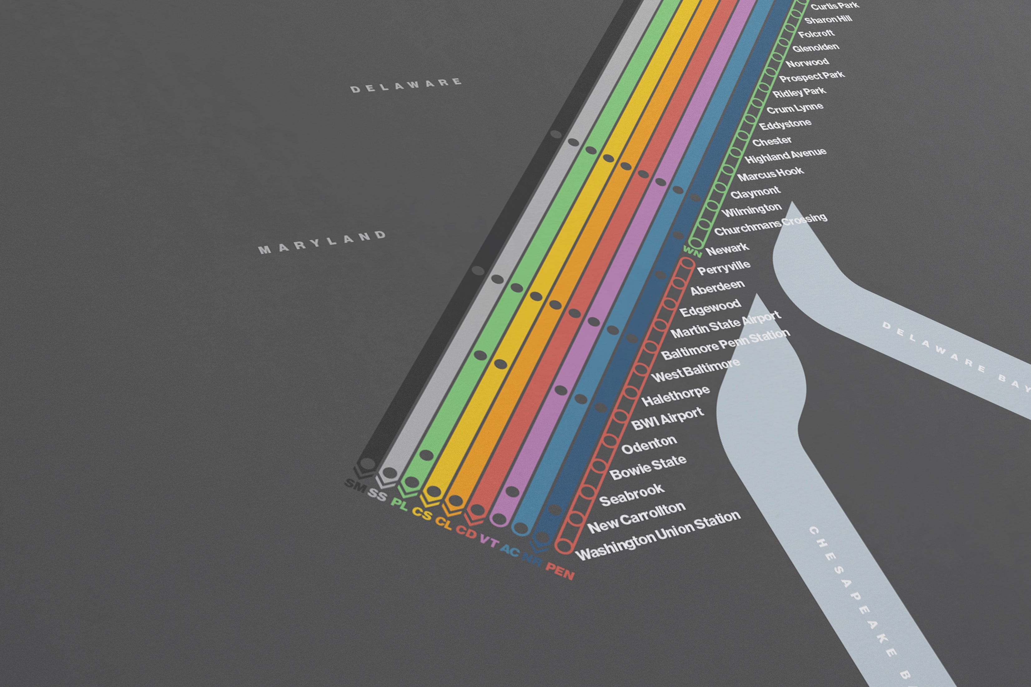 Northeast Corridor / Dark Mode System Map
