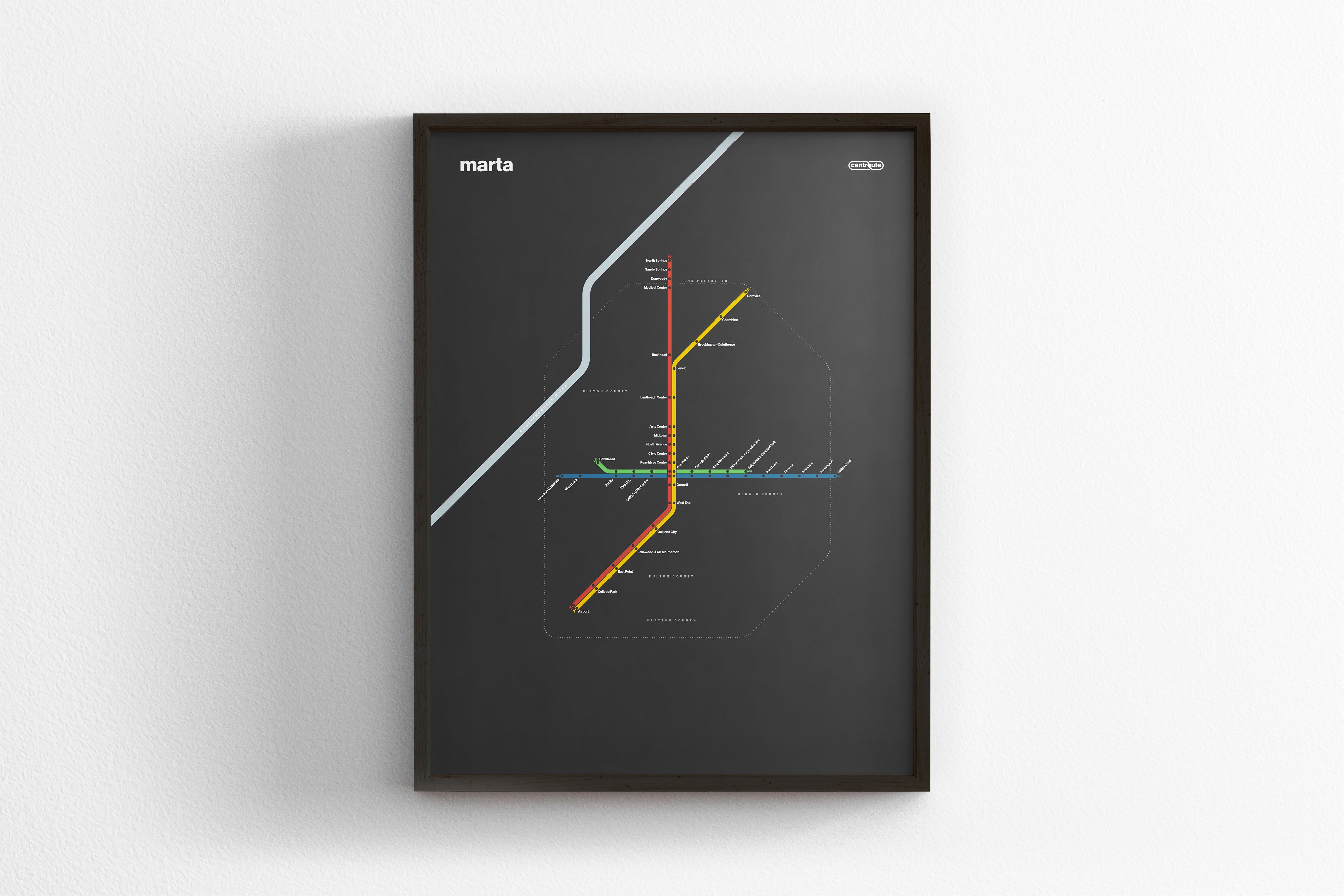 MARTA Rail / Dark Mode System Map