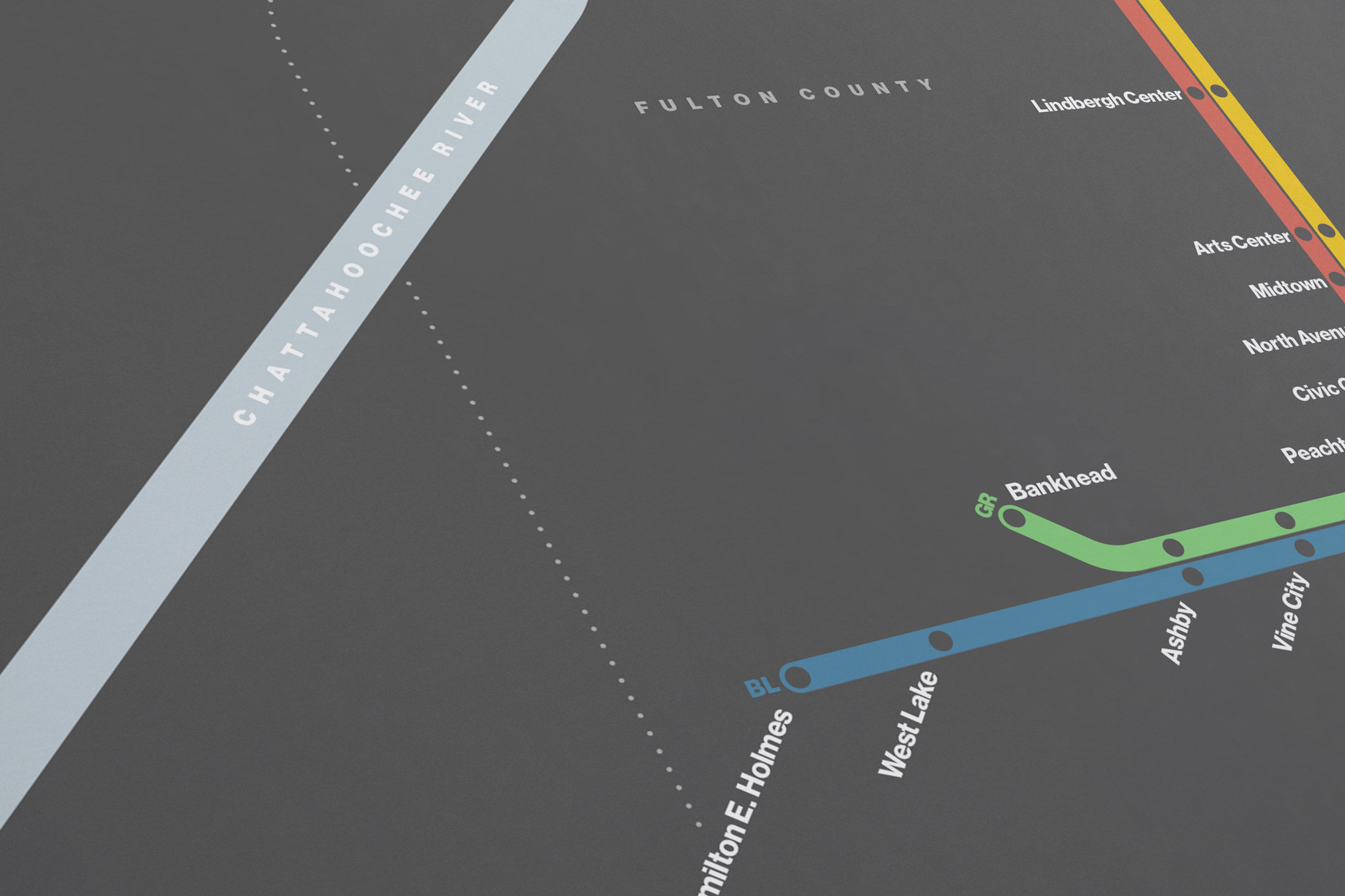 MARTA Rail / Dark Mode System Map