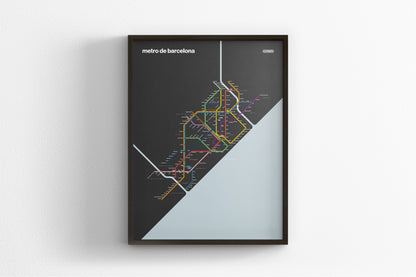 Barcelona Metro / Dark Mode System Map