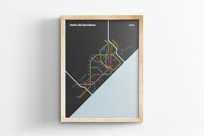 Barcelona Metro / Dark Mode System Map
