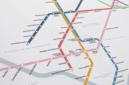 Barcelona Metro / Light Mode System Map