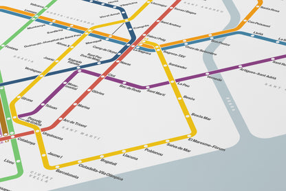 Barcelona Metro / Light Mode System Map