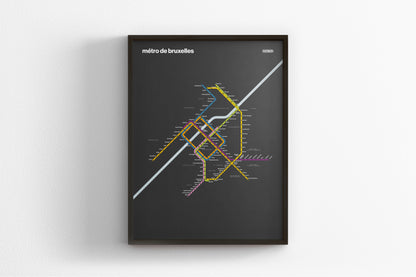 Brussels Metro / Dark Mode System Map