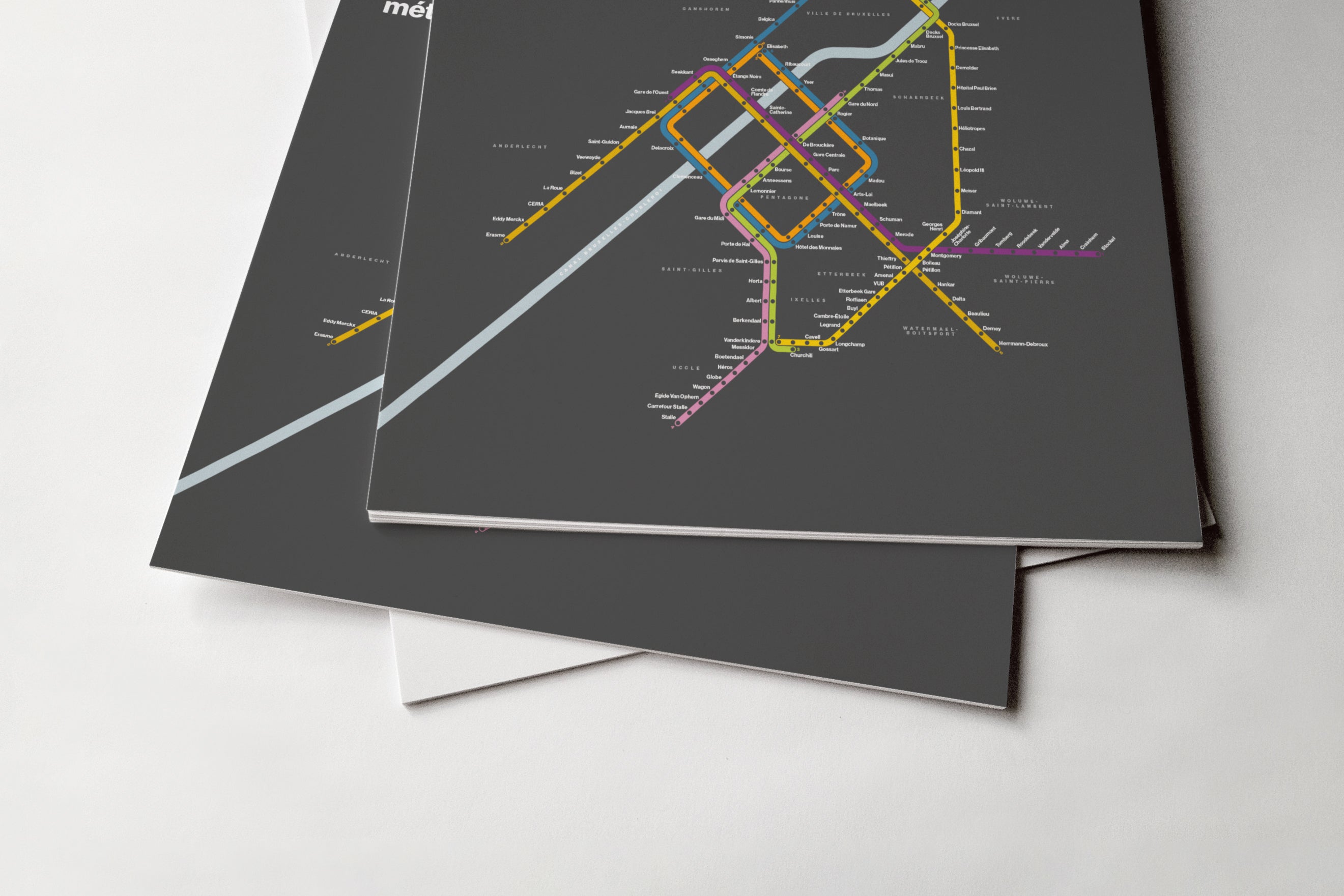 Brussels Metro / Dark Mode System Map