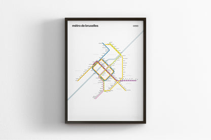 Brussels Metro / Light Mode System Map