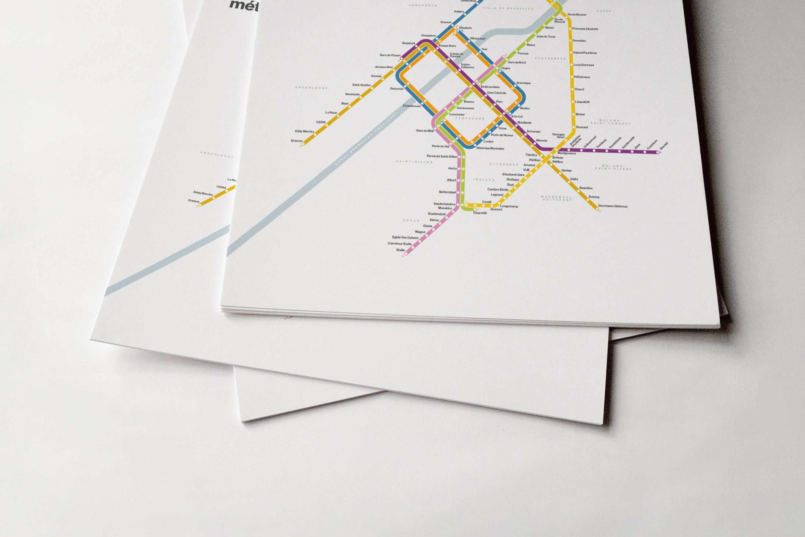 Brussels Metro / Light Mode System Map