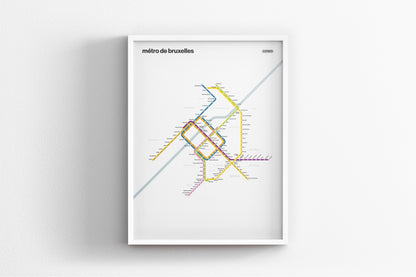 Brussels Metro / Light Mode System Map
