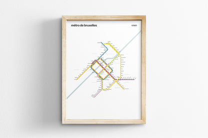 Brussels Metro / Light Mode System Map