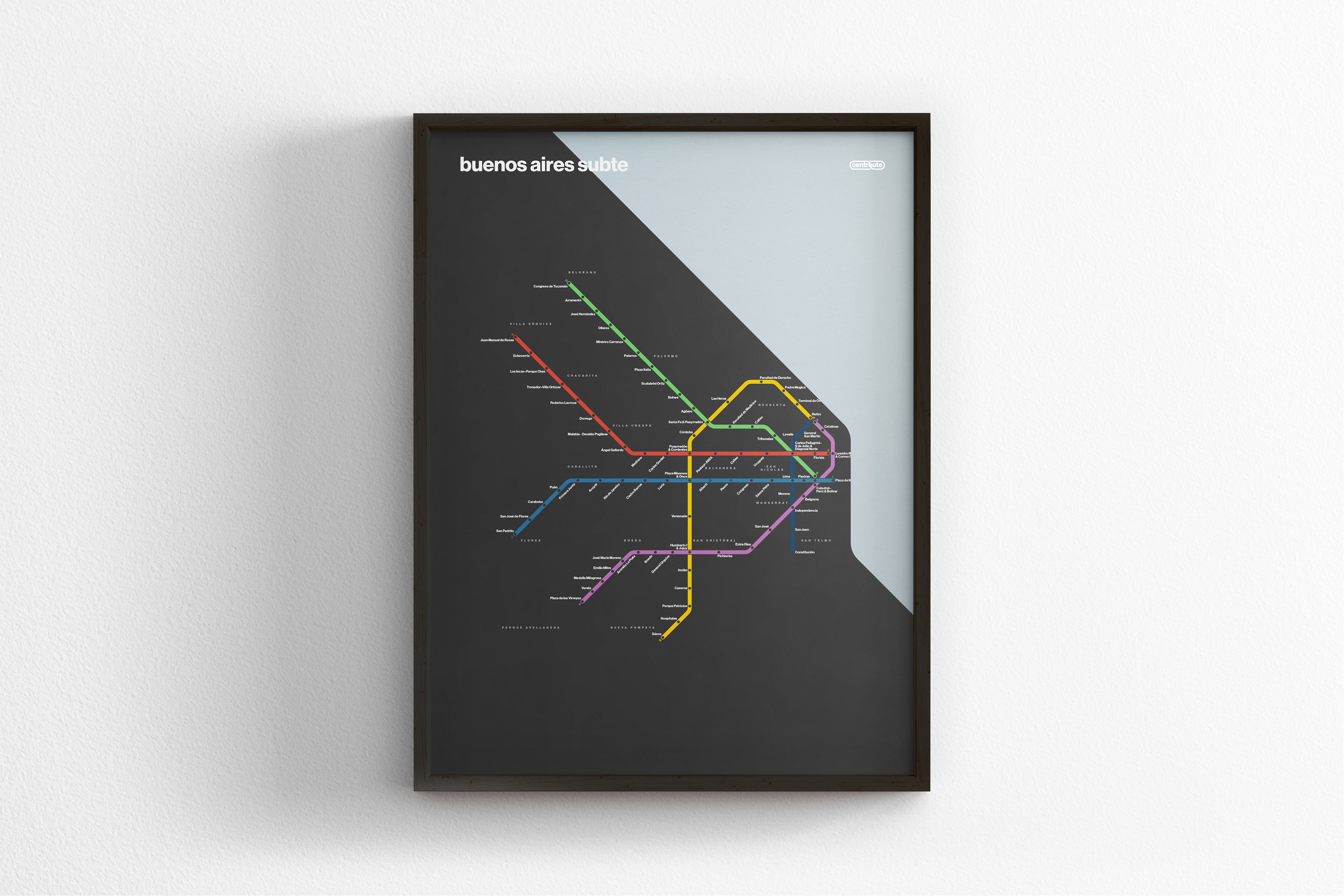 Buenos Aires Subte / Dark Mode System Map