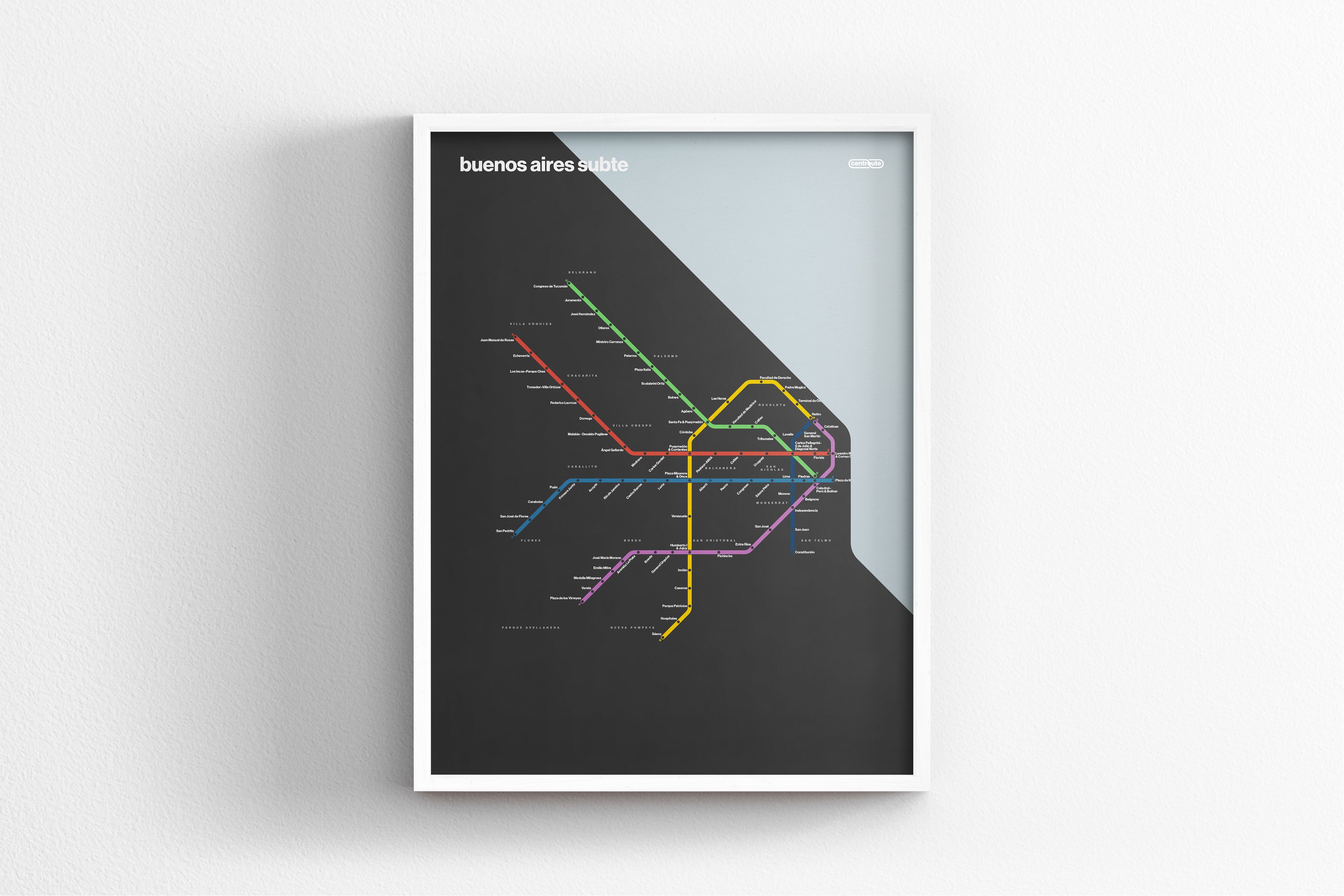 Buenos Aires Subte / Dark Mode System Map