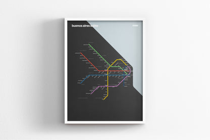 Buenos Aires Subte / Dark Mode System Map