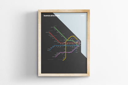 Buenos Aires Subte / Dark Mode System Map