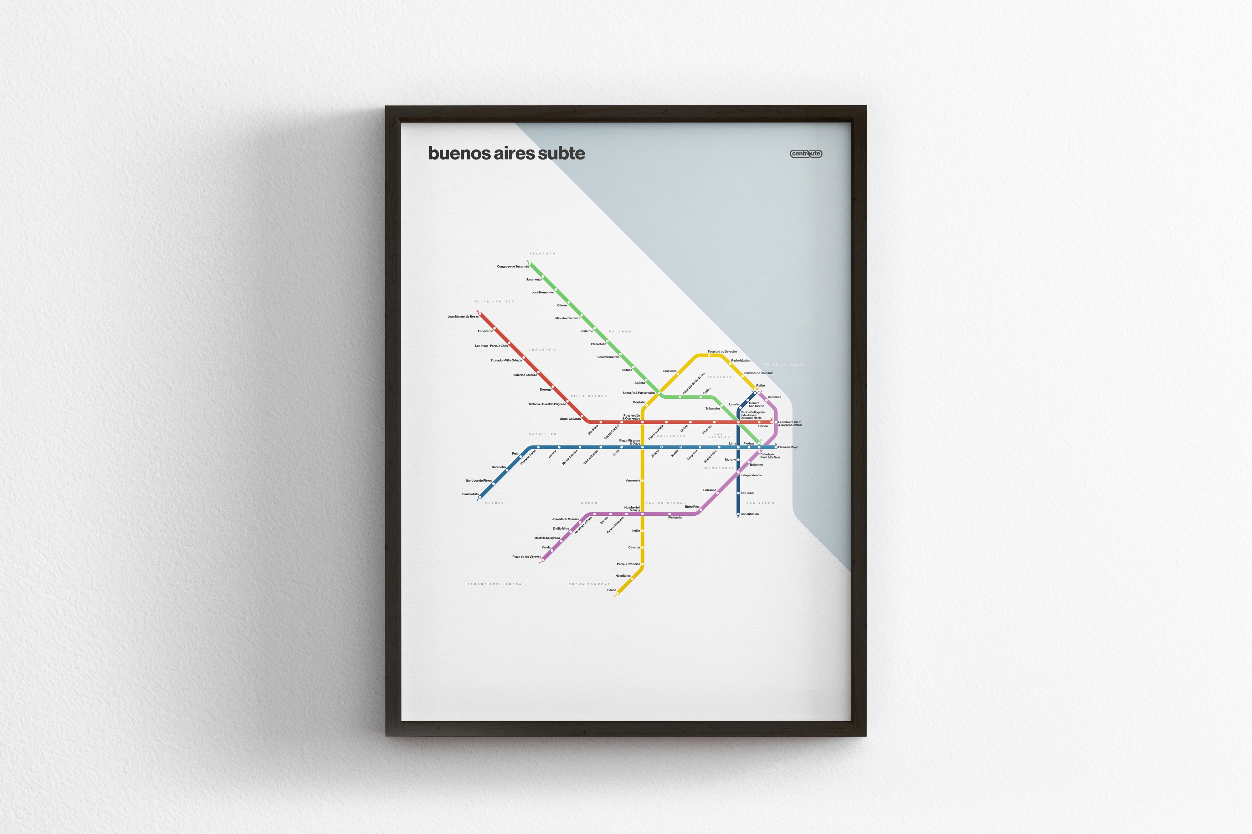 Buenos Aires Subte / Light Mode System Map