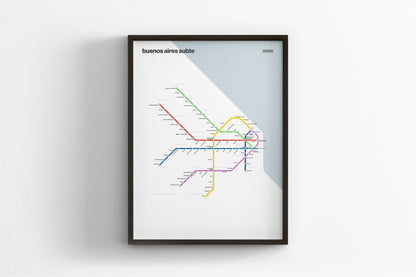 Buenos Aires Subte / Light Mode System Map