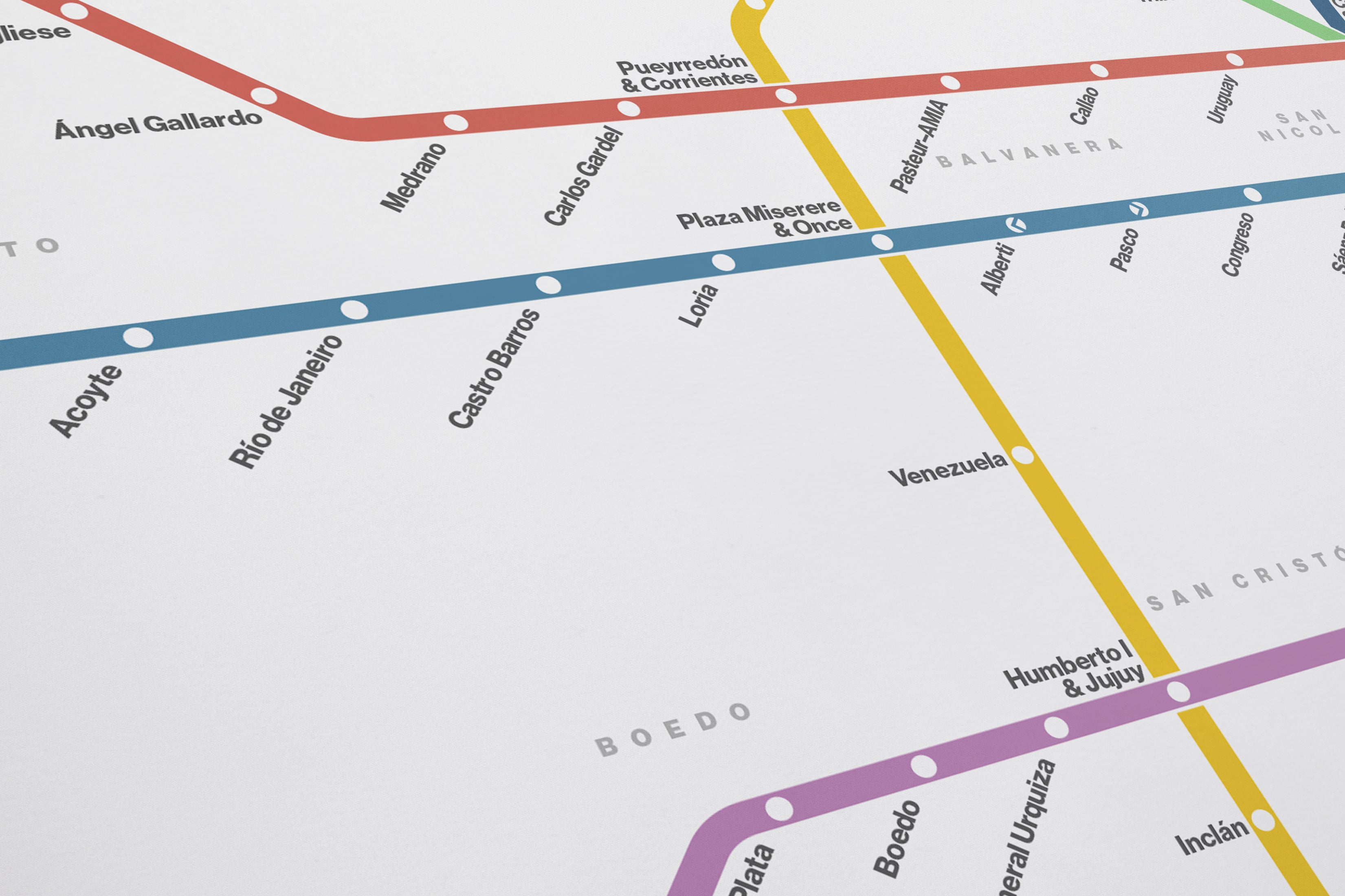 Buenos Aires Subte / Light Mode System Map