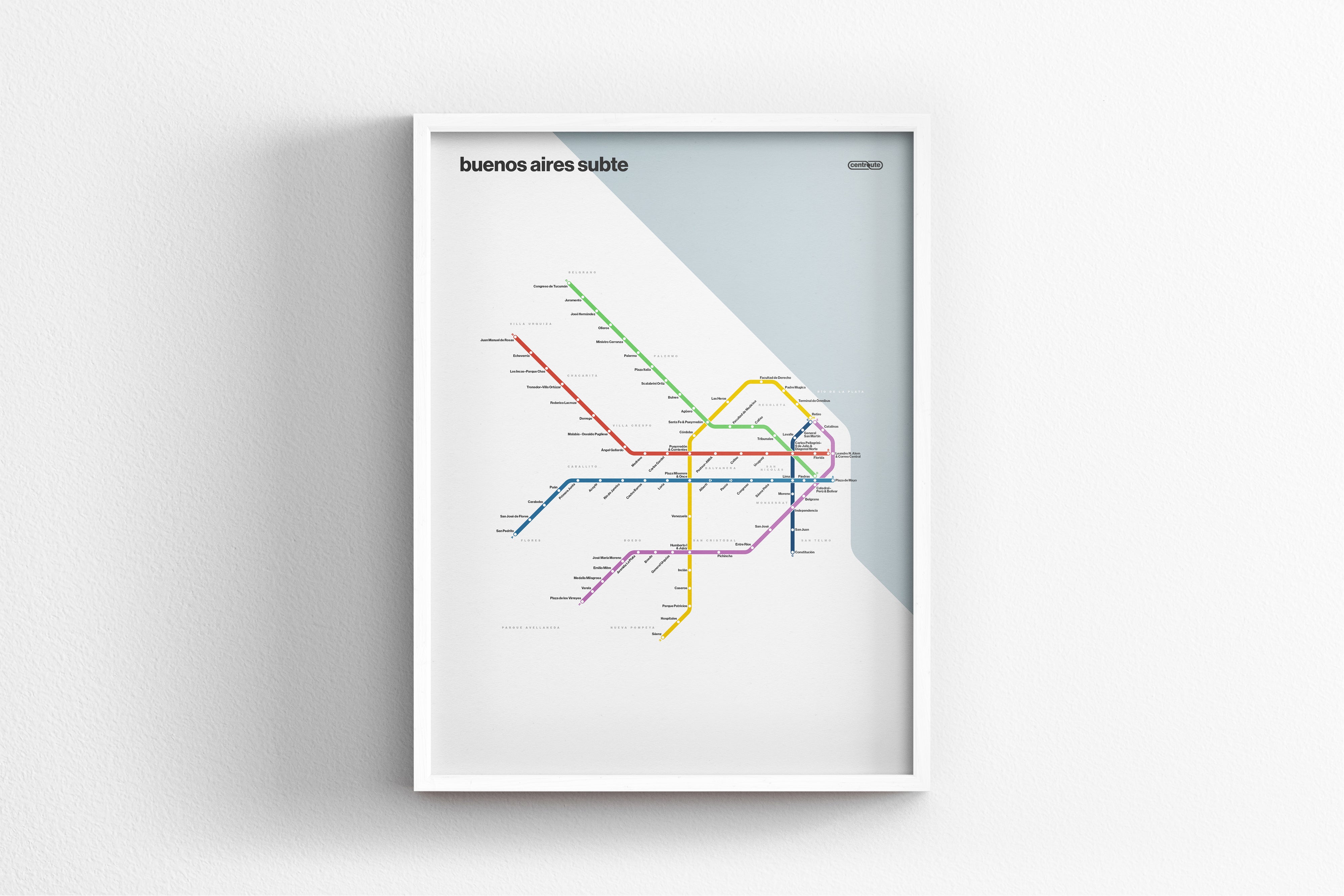 Buenos Aires Subte / Light Mode System Map