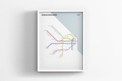 Buenos Aires Subte / Light Mode System Map