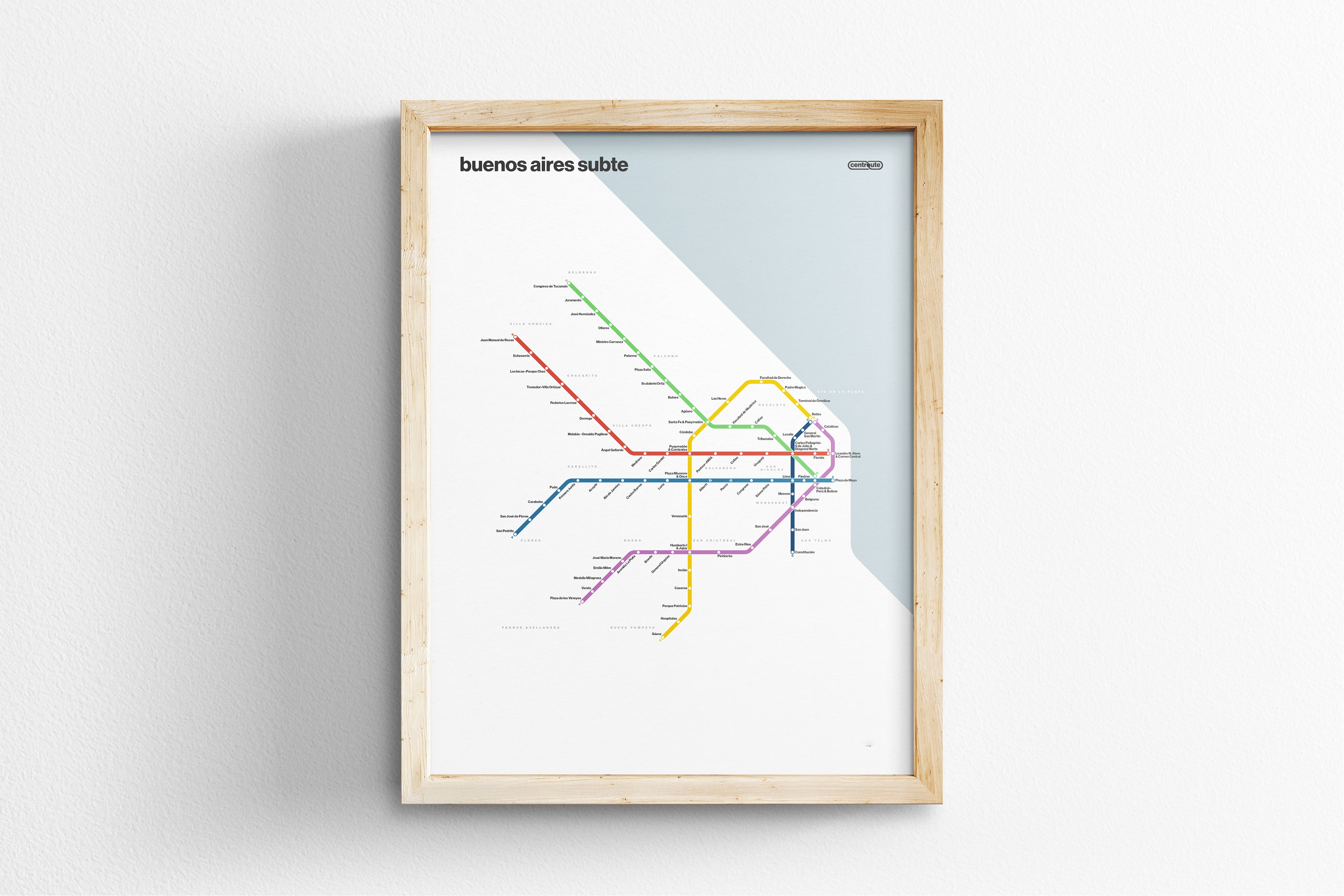 Buenos Aires Subte / Light Mode System Map