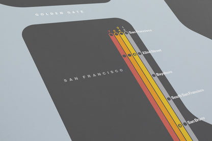 Caltrain / Dark Mode System Map