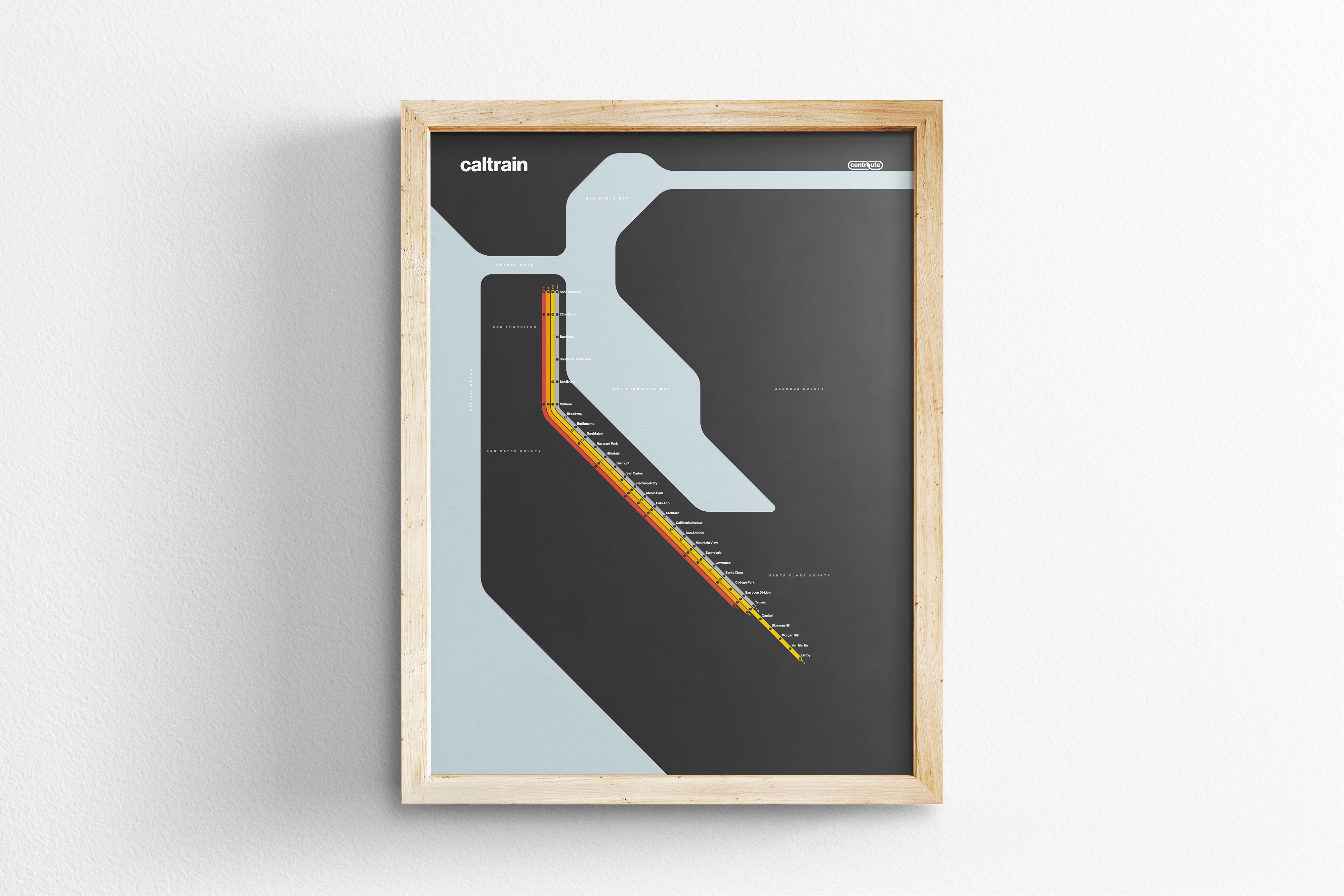 Caltrain / Dark Mode System Map