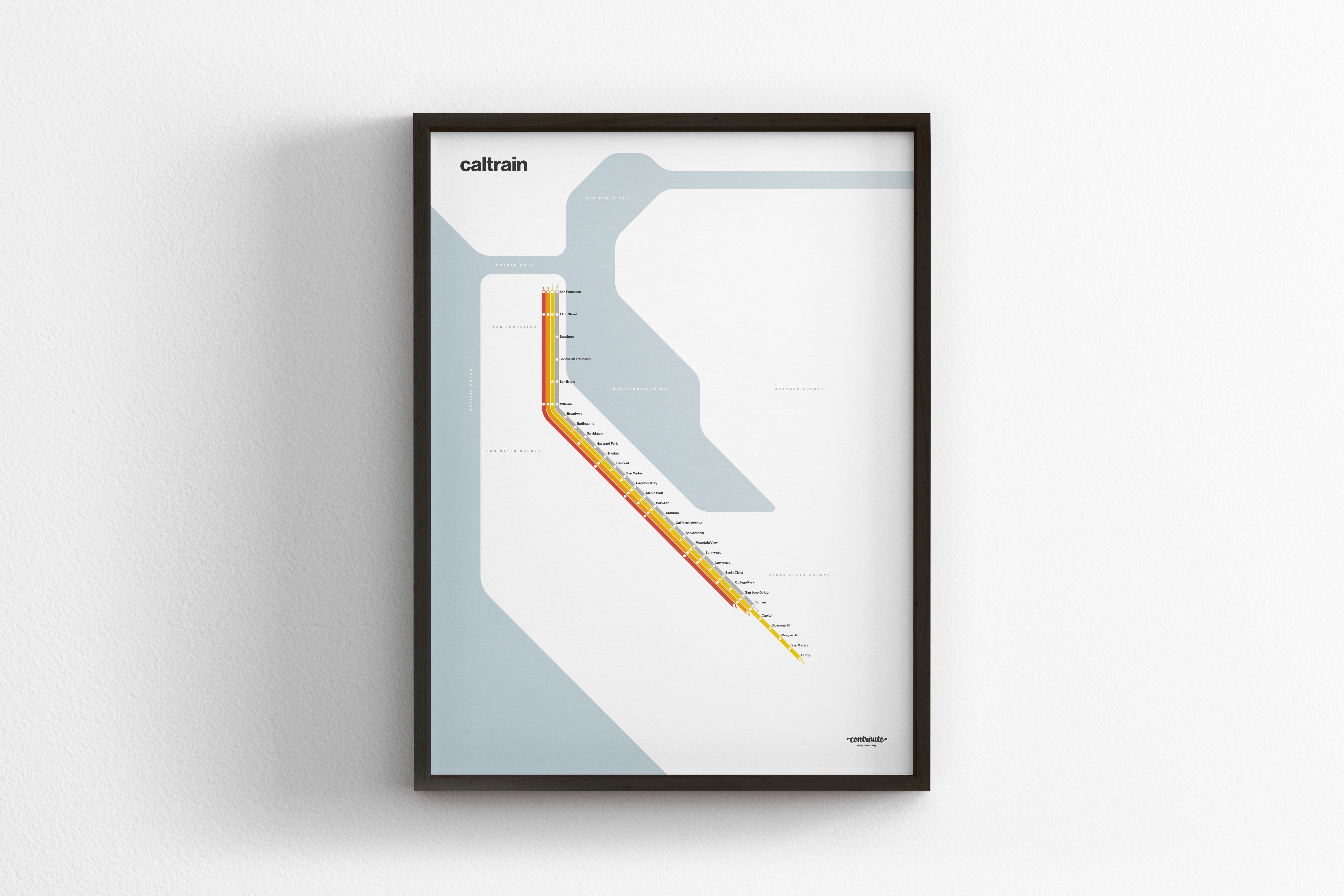 Caltrain / Light Mode System Map – Centroute Map Company