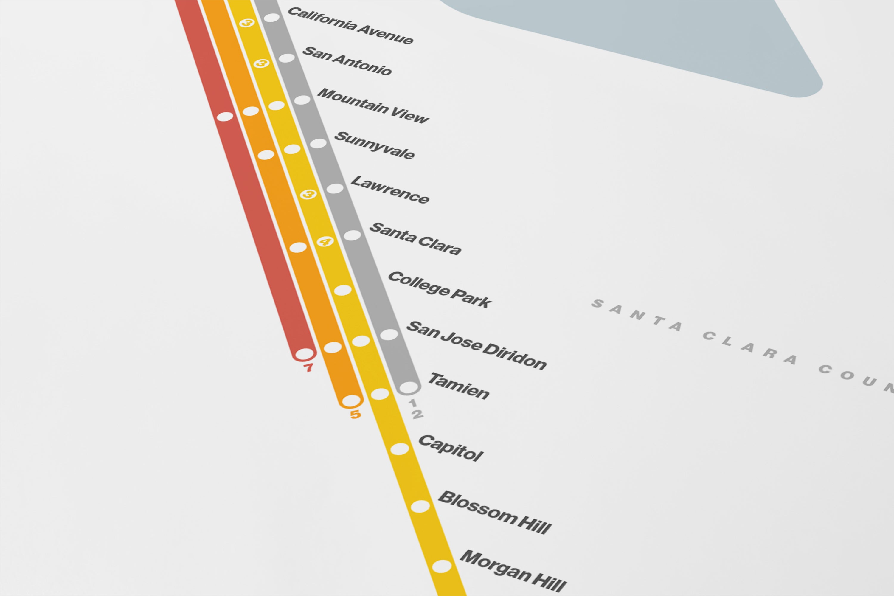 Caltrain / Light Mode System Map