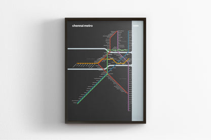 Chennai Metro / Dark Mode System Map