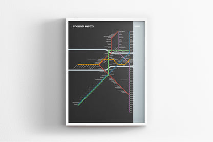 Chennai Metro / Dark Mode System Map