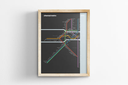 Chennai Metro / Dark Mode System Map