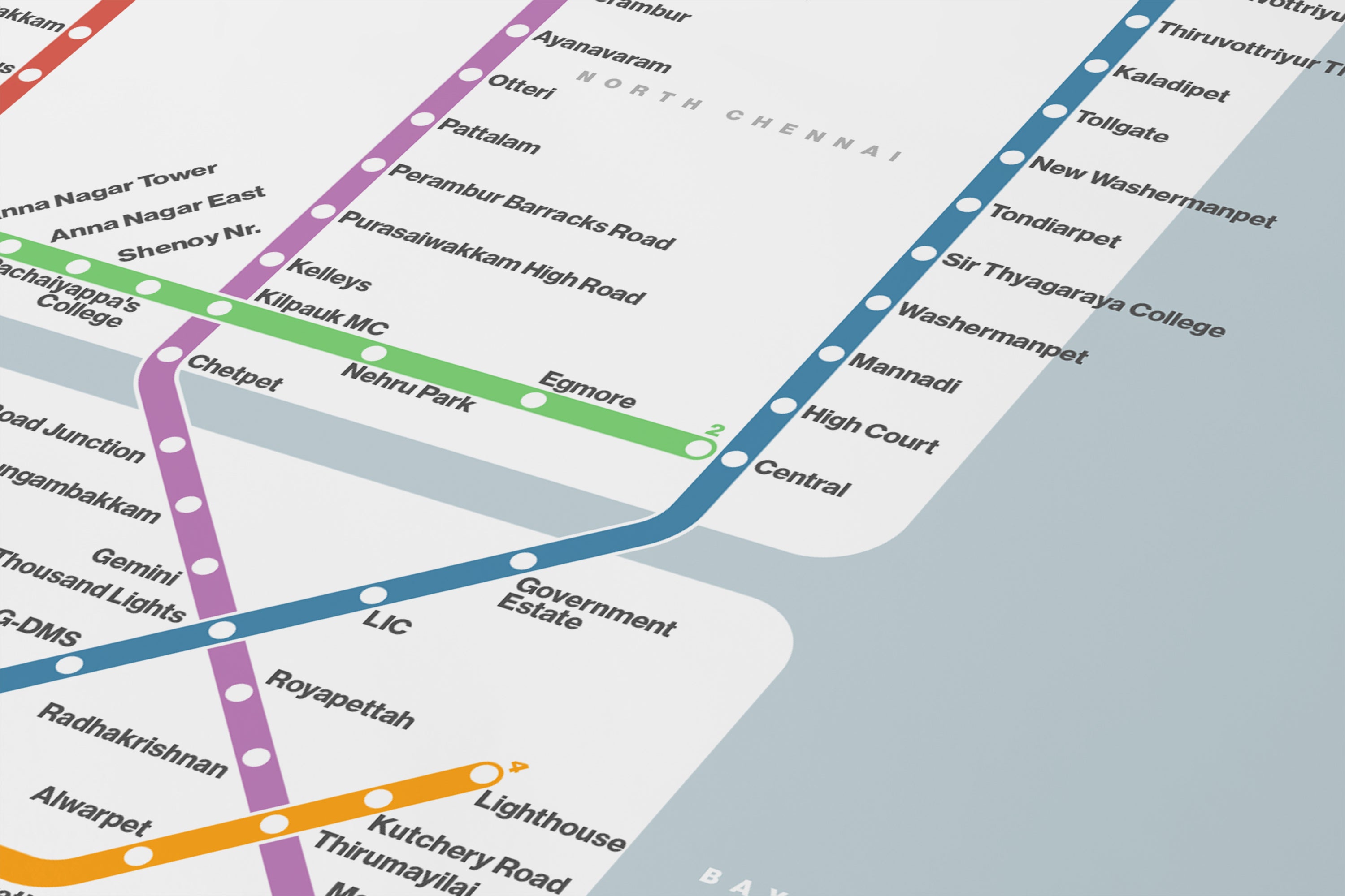 Chennai Metro / Light Mode System Map