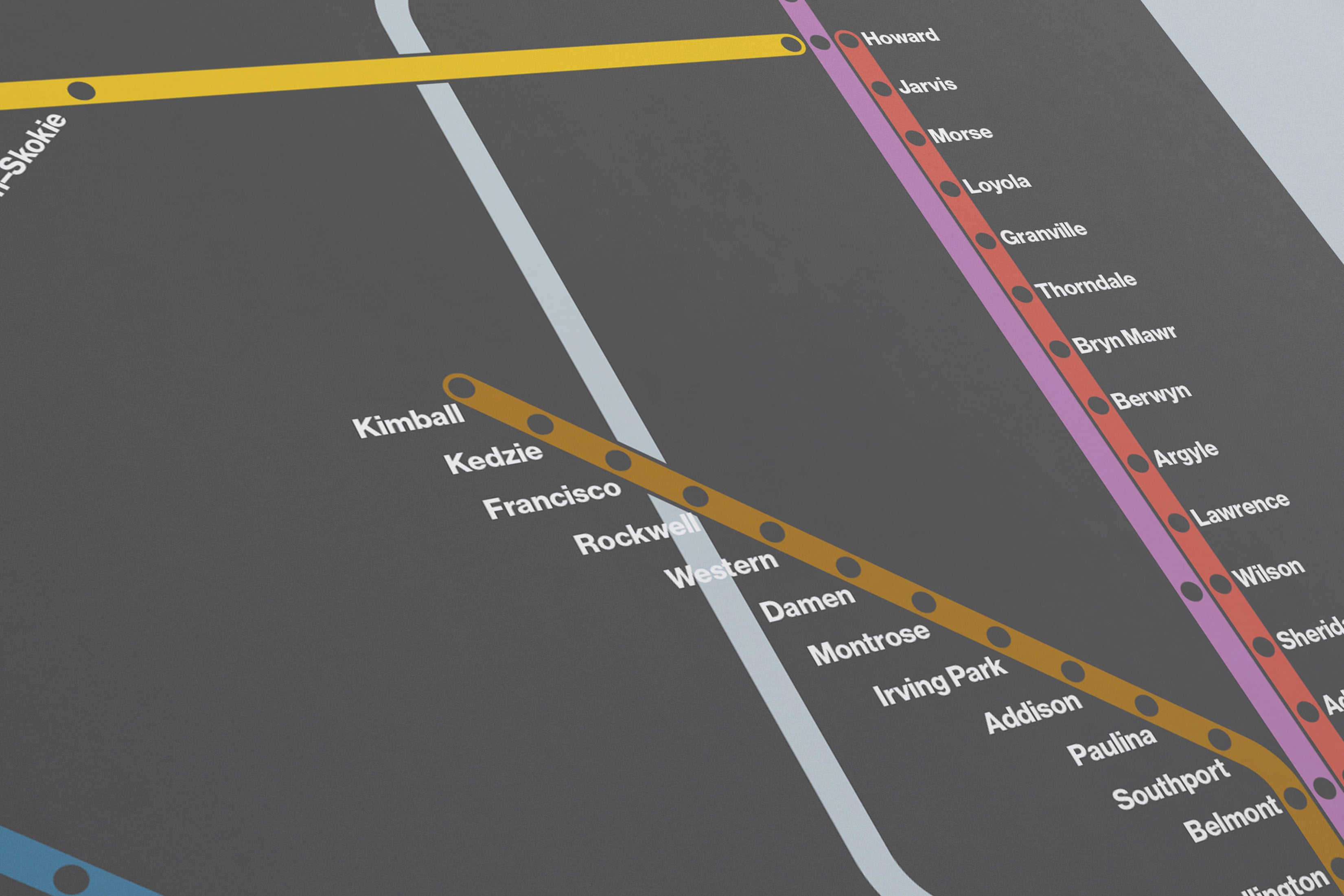 Chicago L / Dark Mode System Map