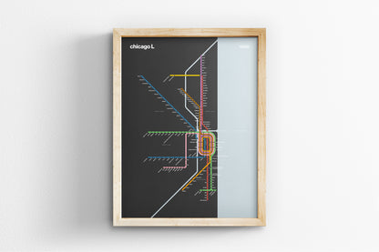 Chicago L / Dark Mode System Map