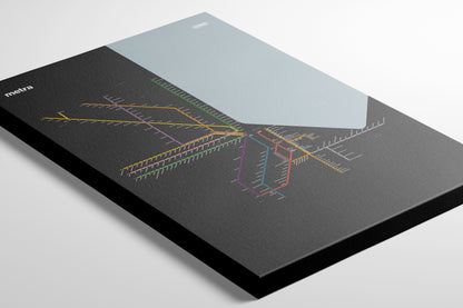 Metra Rail / Dark Mode System Map