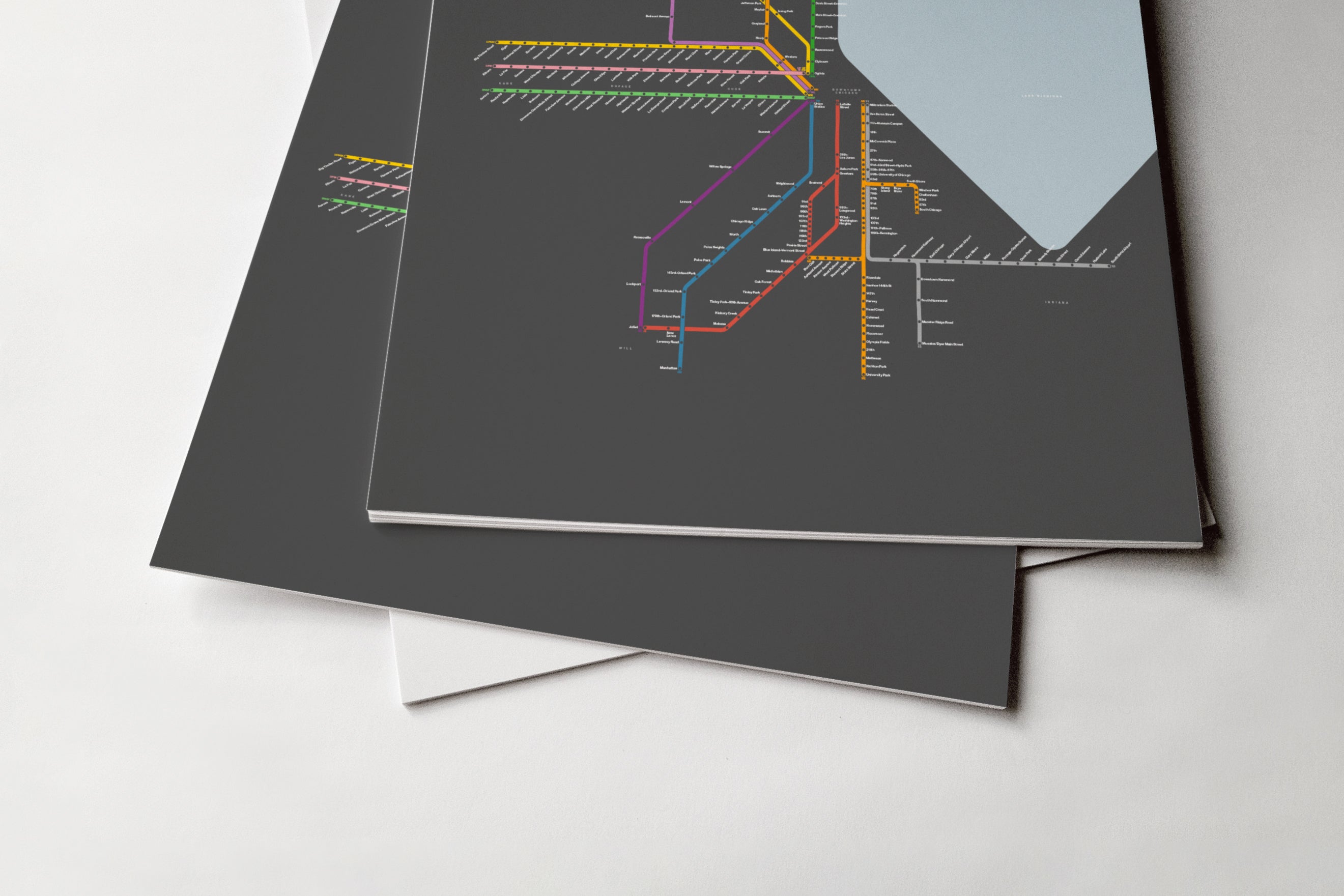 Metra Rail / Dark Mode System Map