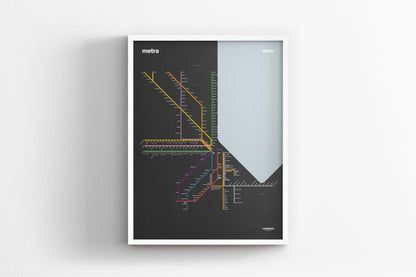 Metra Rail / Dark Mode System Map