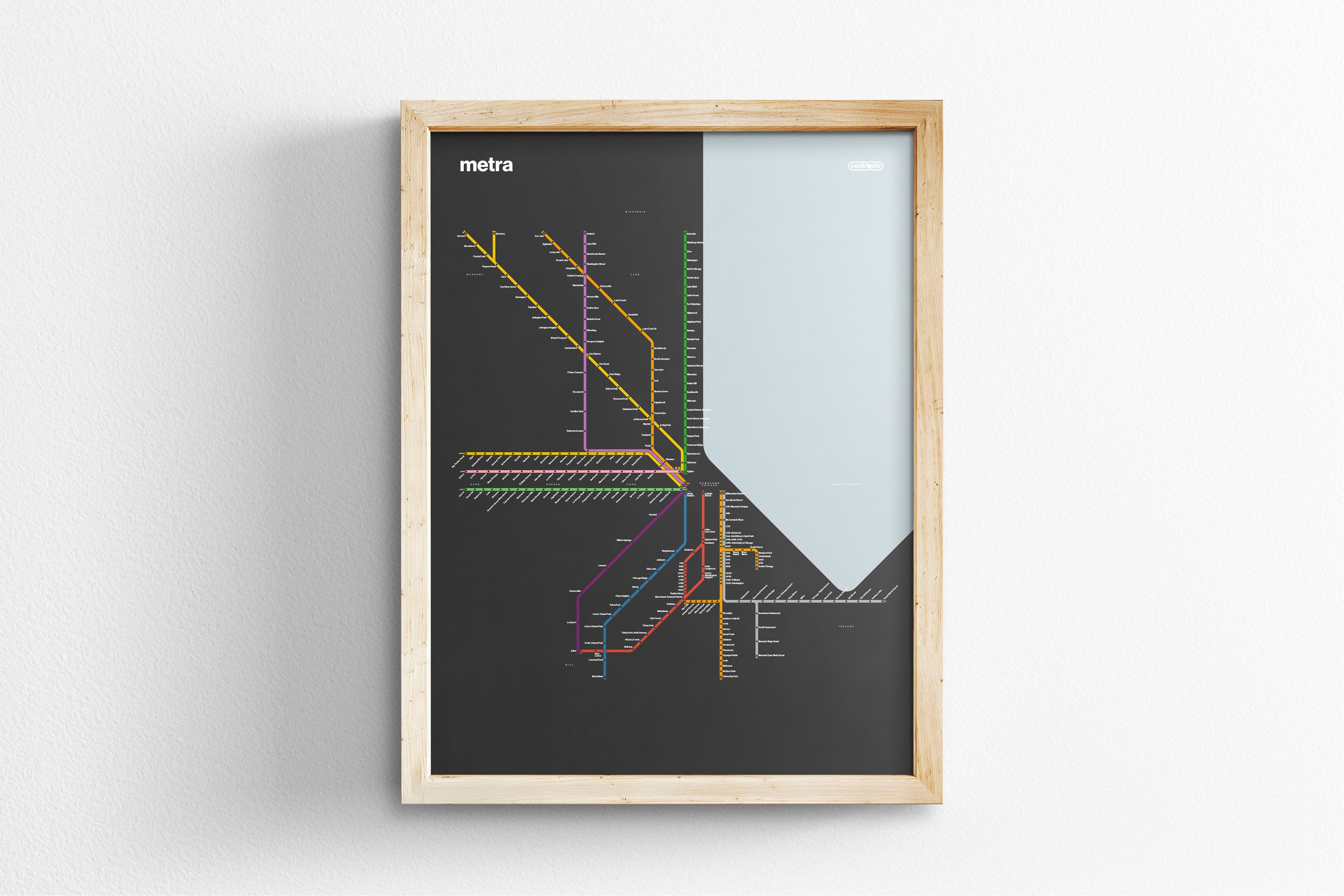 Metra Rail / Dark Mode System Map