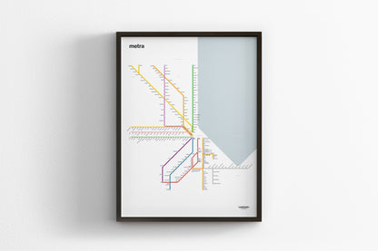 Metra Rail / Light Mode System Map
