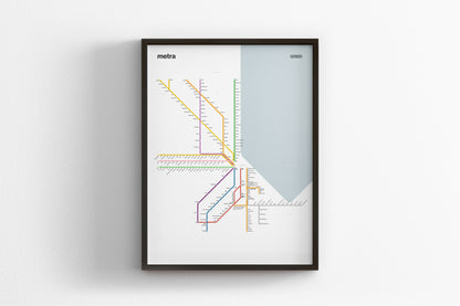Metra Rail / Light Mode System Map