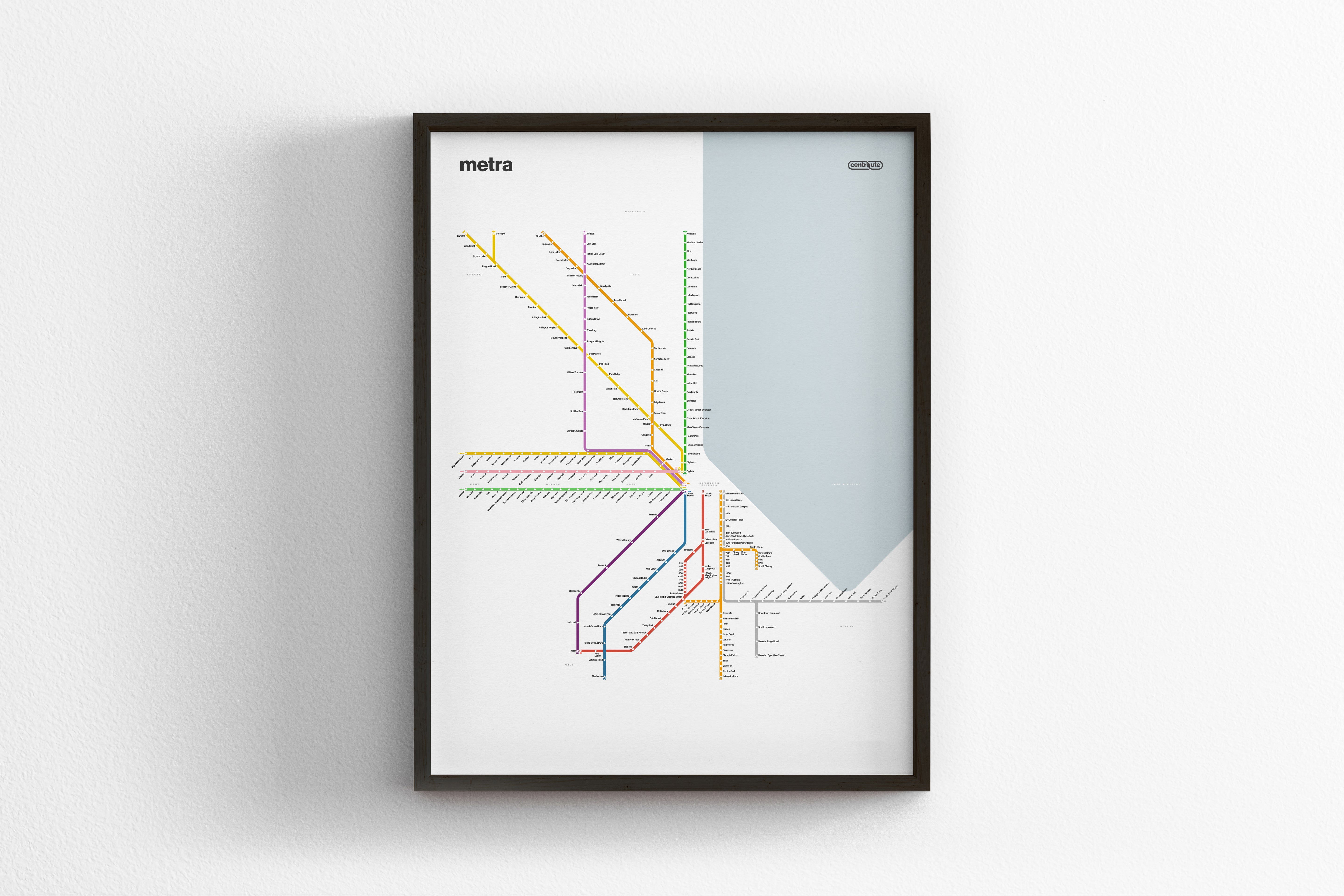 Metra Rail / Light Mode System Map