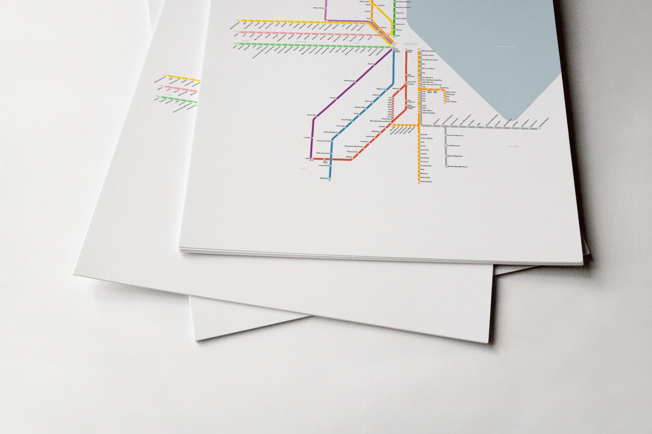 Metra Rail / Light Mode System Map