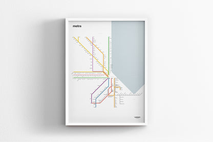 Metra Rail / Light Mode System Map
