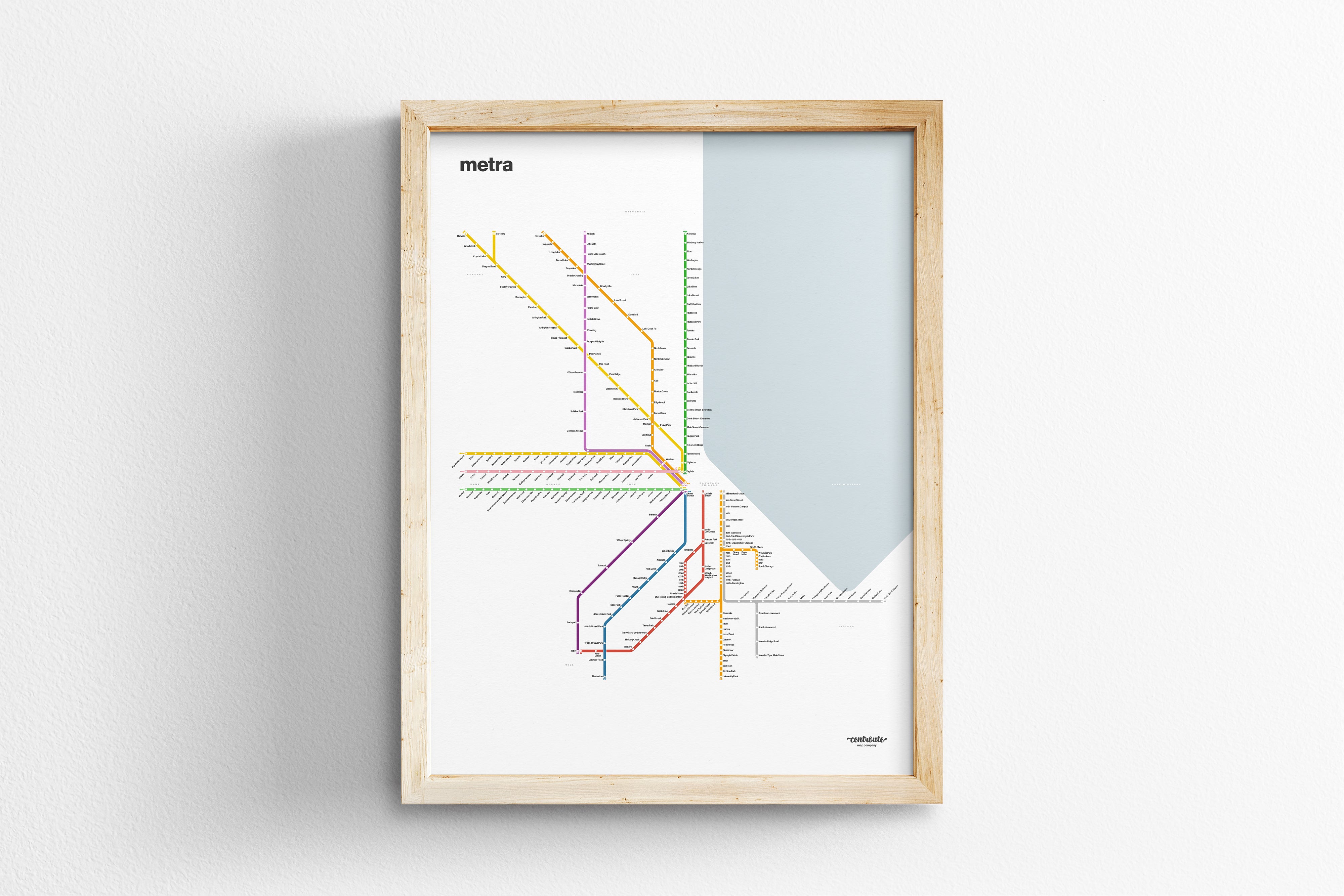 Metra Rail / Light Mode System Map