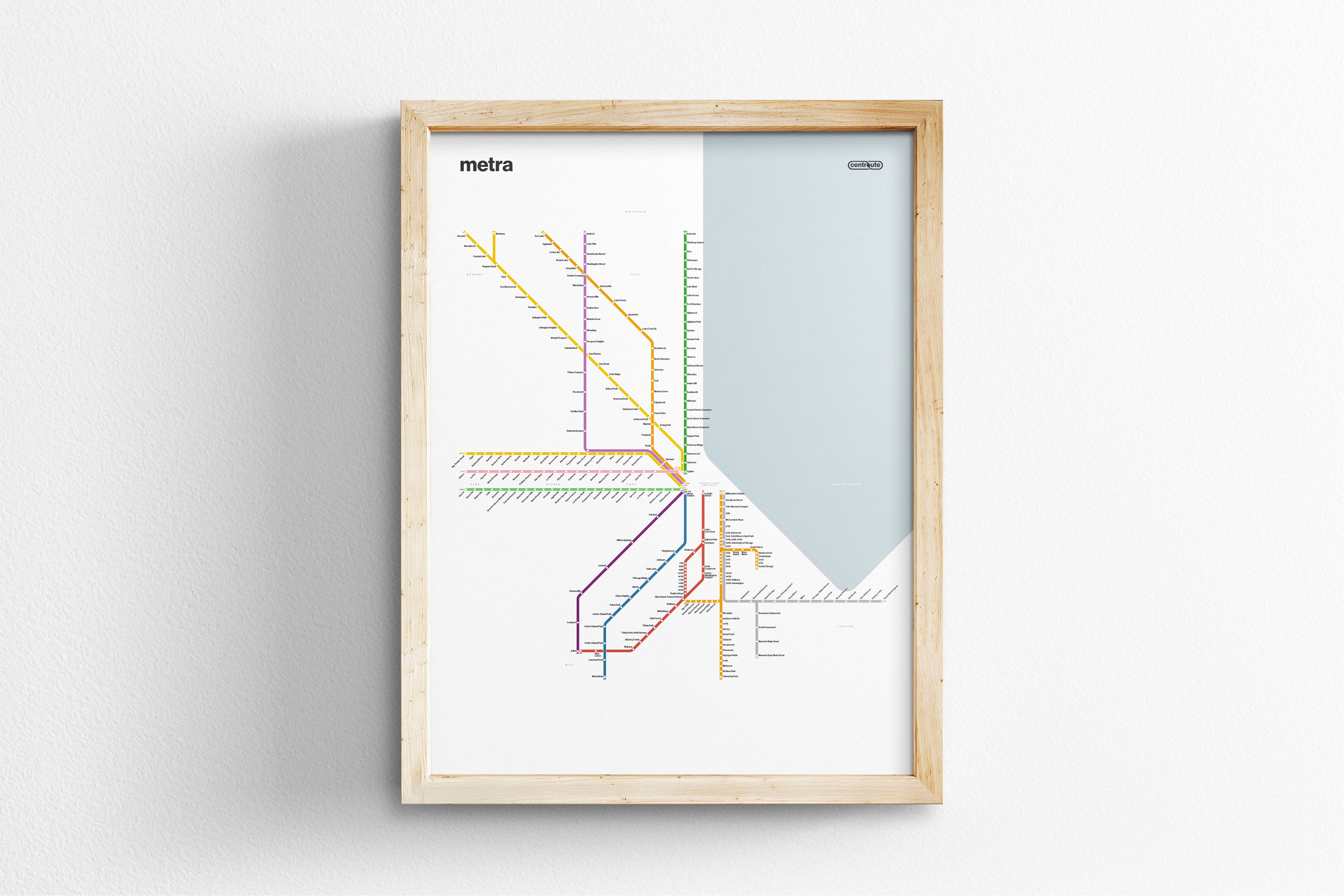 Metra Rail / Light Mode System Map