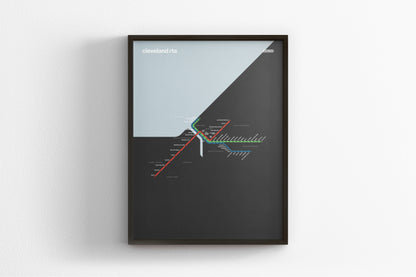 Cleveland RTA Rail / Dark Mode System Map