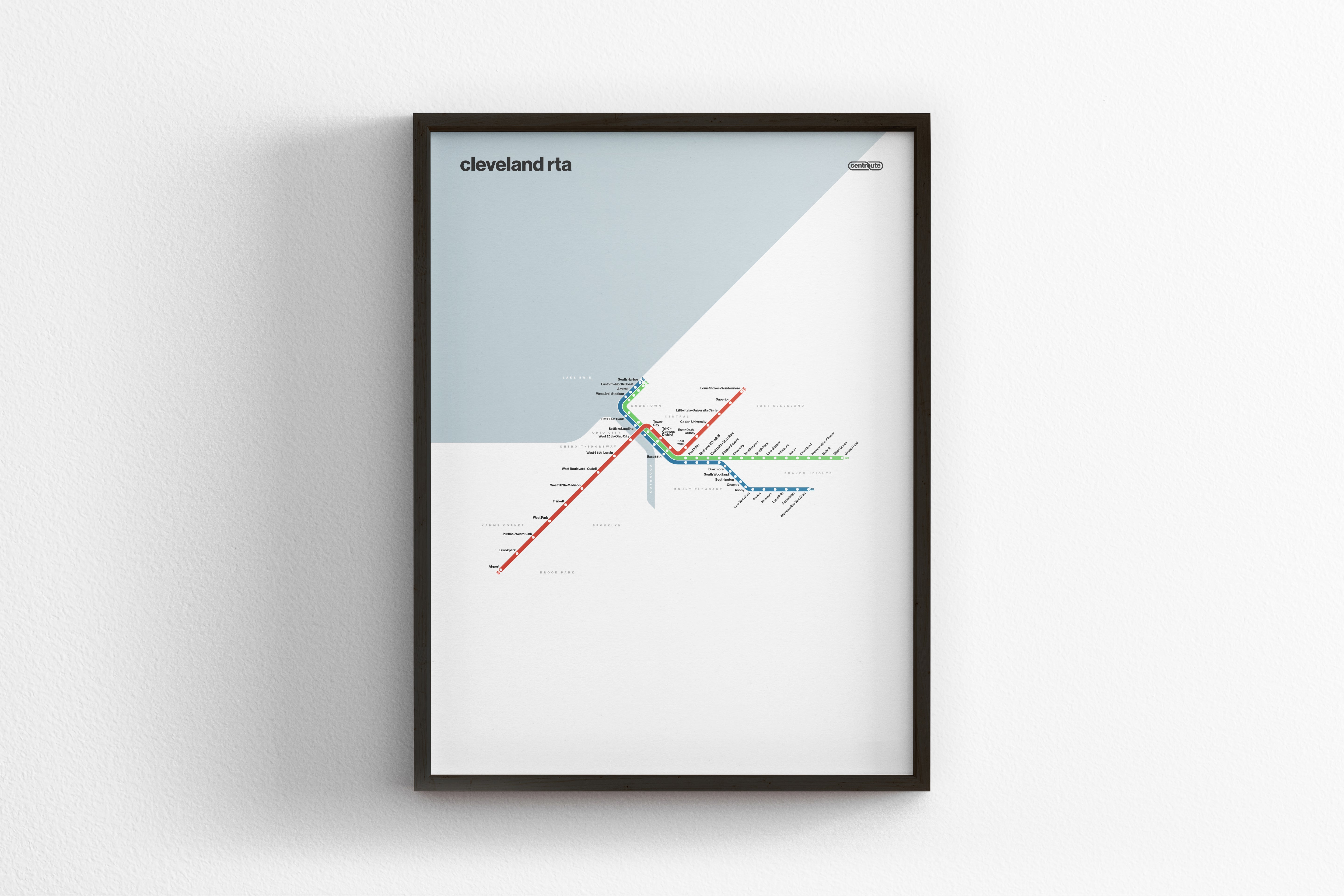 Cleveland RTA Rail / Light Mode System Map