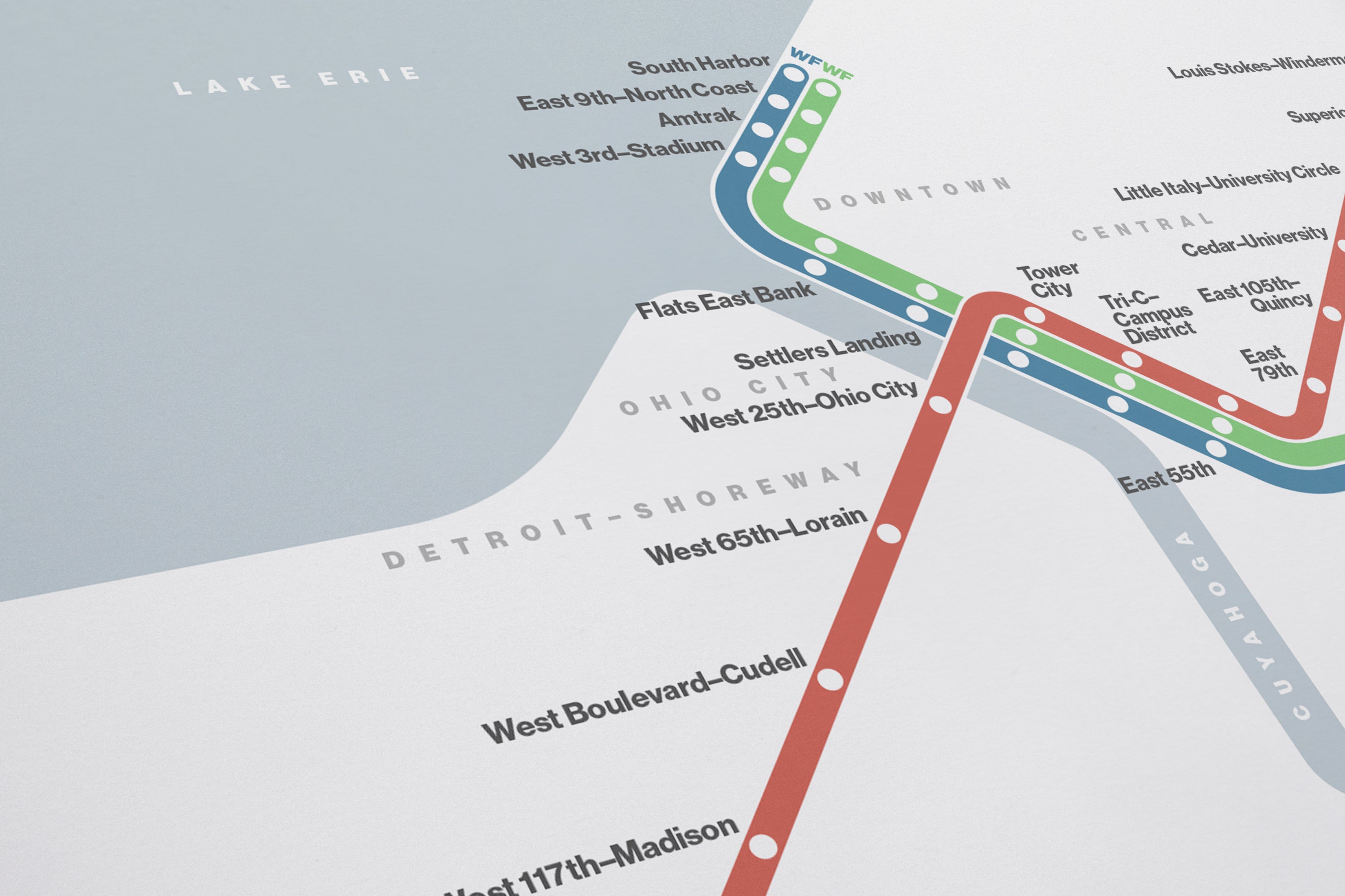 Cleveland RTA Rail / Light Mode System Map