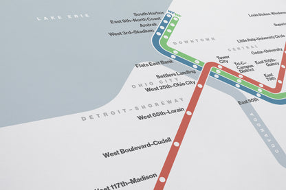 Cleveland RTA Rail / Light Mode System Map