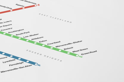 Cleveland RTA Rail / Light Mode System Map