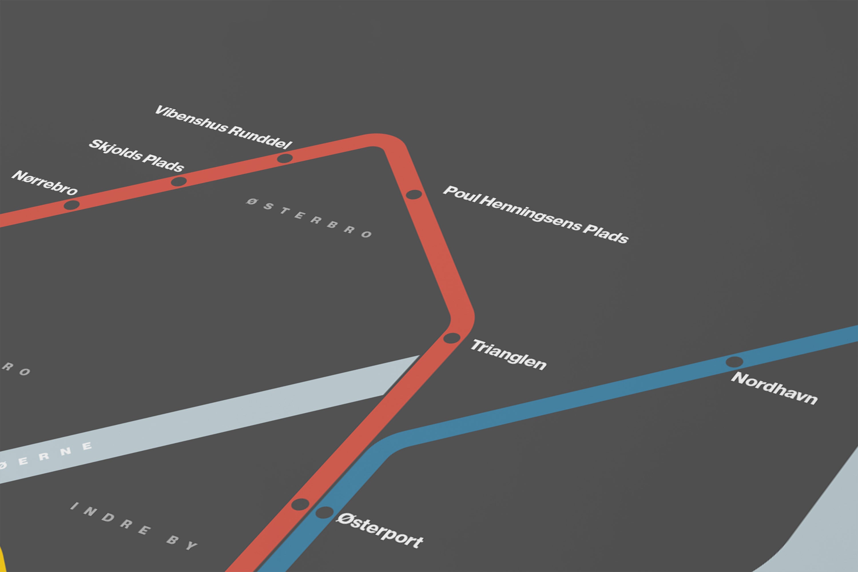 Copenhagen Metro / Dark Mode System Map